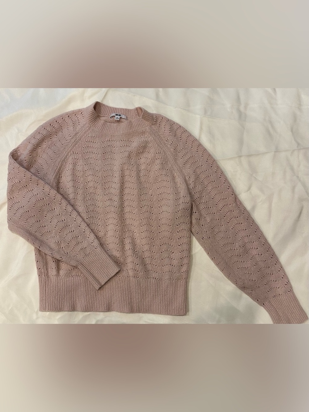 Pale Pink Uniqlo Knit Crewneck Sweater
